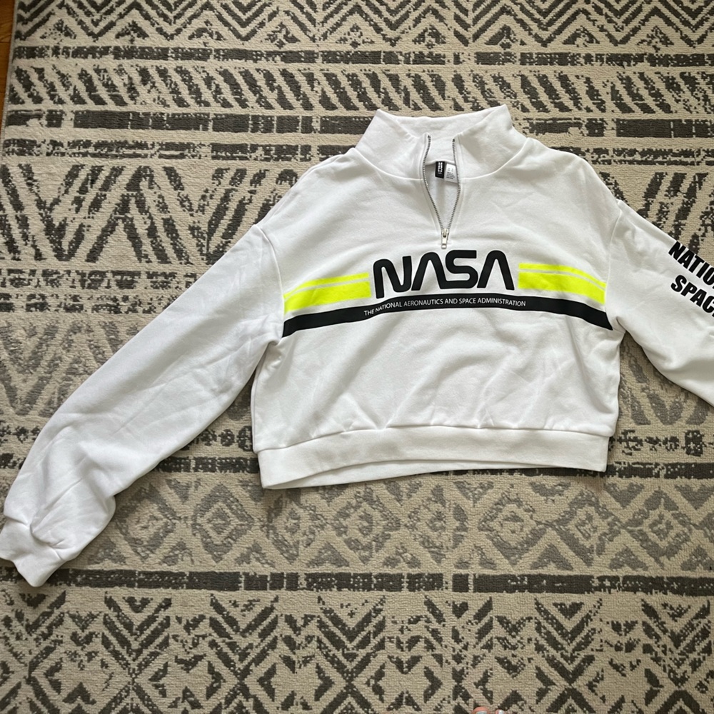 NASA half-zip cropped sweatshirt